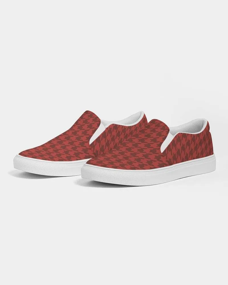 FYD Women's Canvas Sneakers in Red Houndstooth