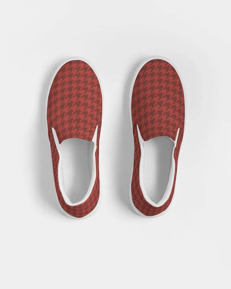 FYD Women's Canvas Sneakers in Red Houndstooth