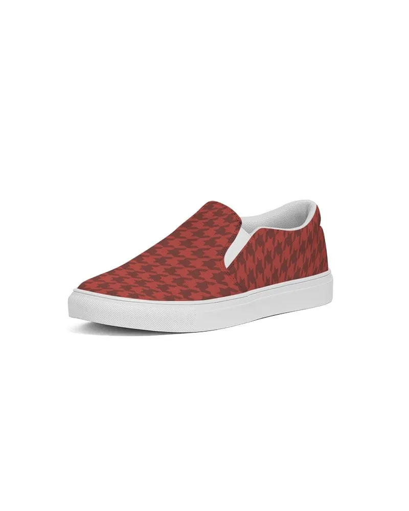 FYD Women's Canvas Sneakers in Red Houndstooth