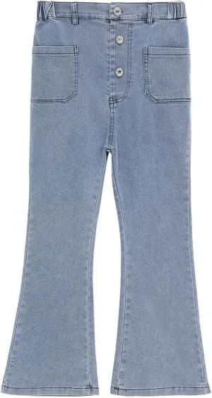GERU Girls Basic Bootcut Jeans High Waist Flare Leg Skinny Denim Pants with Pockets for 3-12 Years