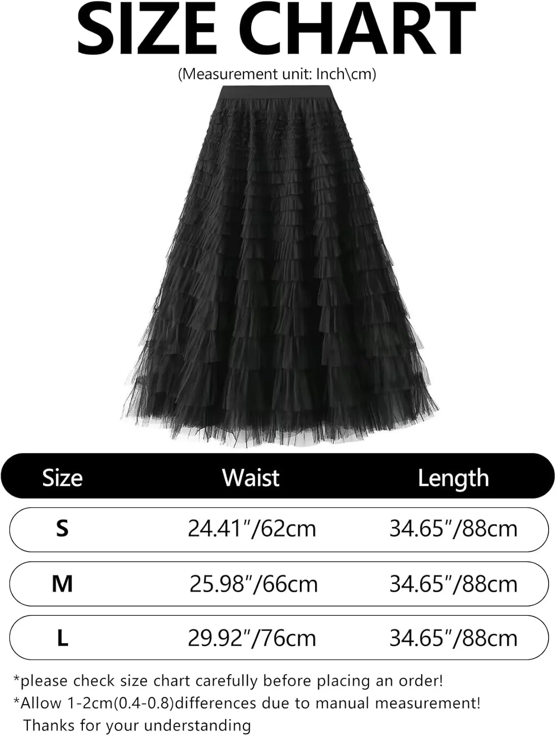 Gihuo Women's Long Maxi Tulle Skirts A Line High Waisted Tiered Layered Midi Skirt Mesh Ruffle Tutu Petticoat