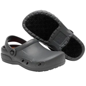 GRIPLAND Slip Resistant Sandal with Antibacterial Insole Men's Women's Nurse Chef Shoes Kitchen Garden Hospital Slippery Ground Not Only Non Slip comfortable walking Clog Black Grey