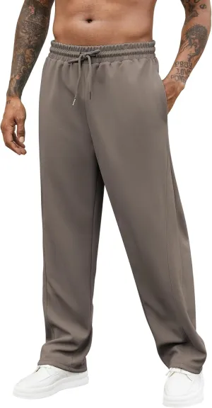 Hardaddy Men's Yoga Sweatpants Athletic Lounge Pants Open Bottom Casual Drawstring Jogger Pants for Men with Pockets