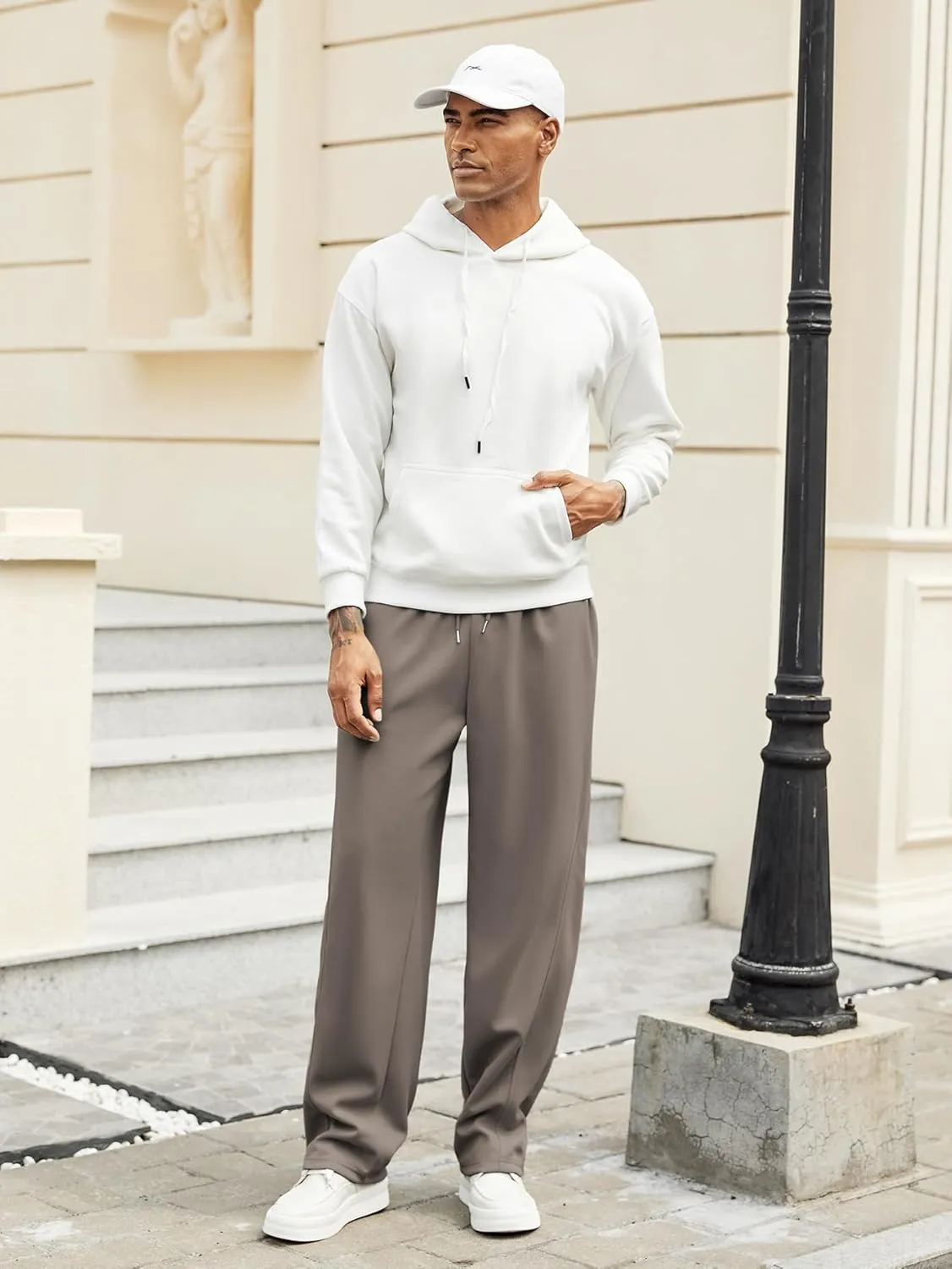 Hardaddy Men's Yoga Sweatpants Athletic Lounge Pants Open Bottom Casual Drawstring Jogger Pants for Men with Pockets