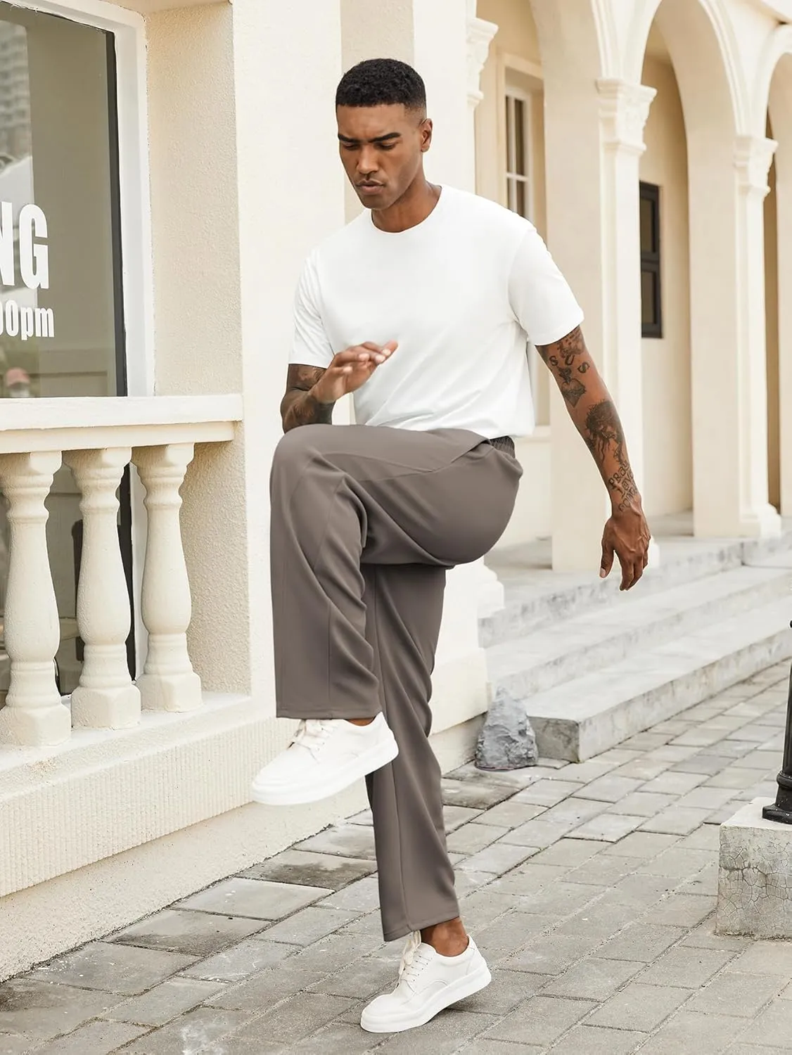 Hardaddy Men's Yoga Sweatpants Athletic Lounge Pants Open Bottom Casual Drawstring Jogger Pants for Men with Pockets
