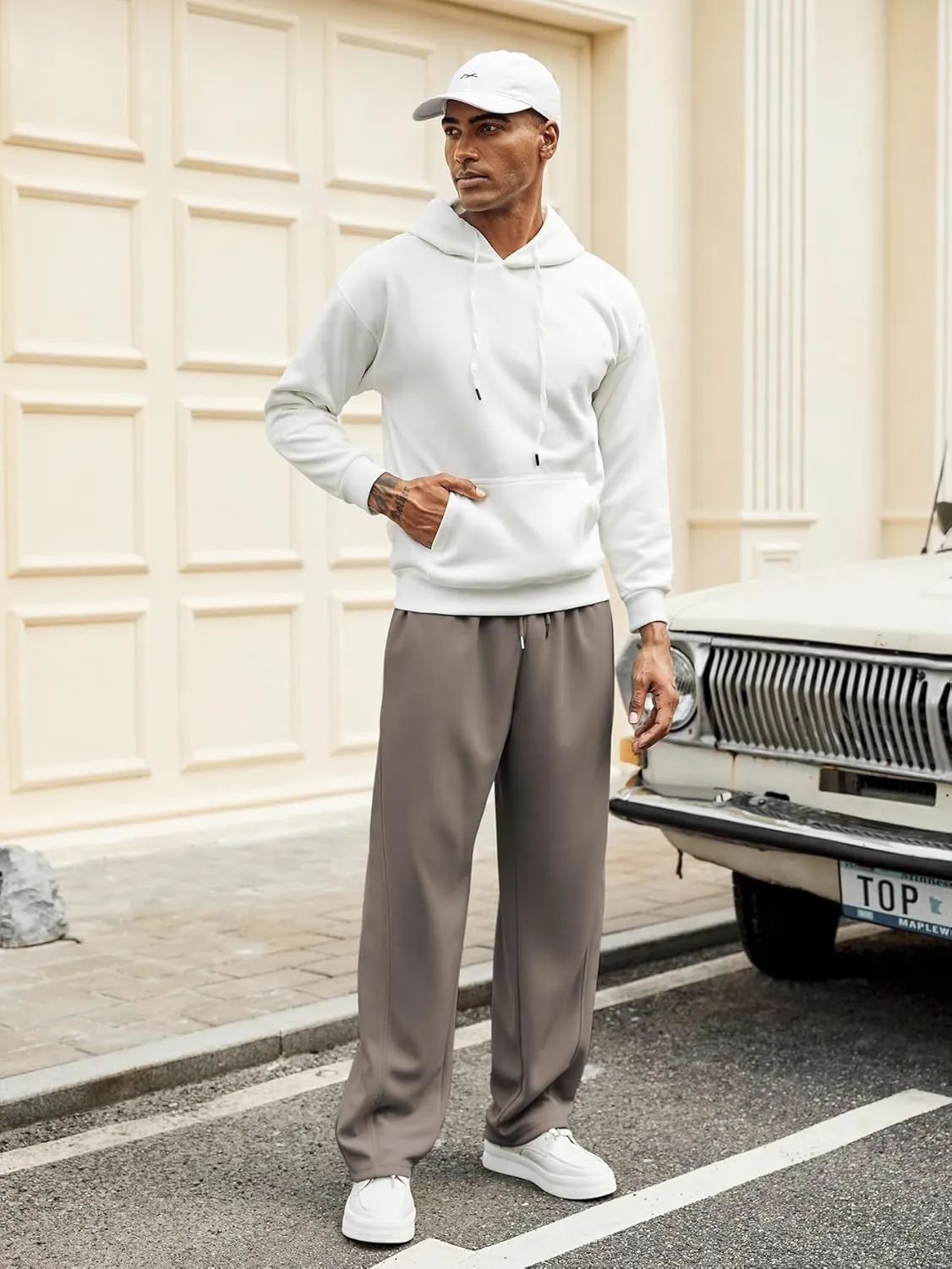 Hardaddy Men's Yoga Sweatpants Athletic Lounge Pants Open Bottom Casual Drawstring Jogger Pants for Men with Pockets