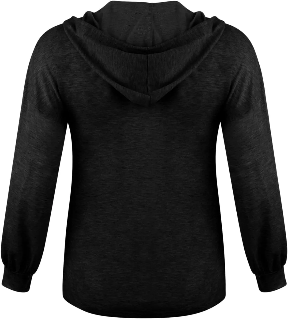 Hoodies for Women Drawstring Long Sleeve Casual Pullover Drop Shoulder V Neck Sweatshirt Ribbed Cuff Hooded Shirts