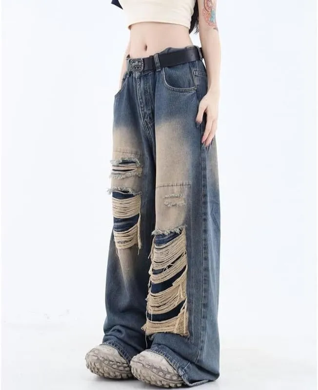 Hopecn Women's Y2K Flare Jeans Star Rhinestone Bell Bottom Pants Vintage Aesthetic Streetwear Y2K Fashion