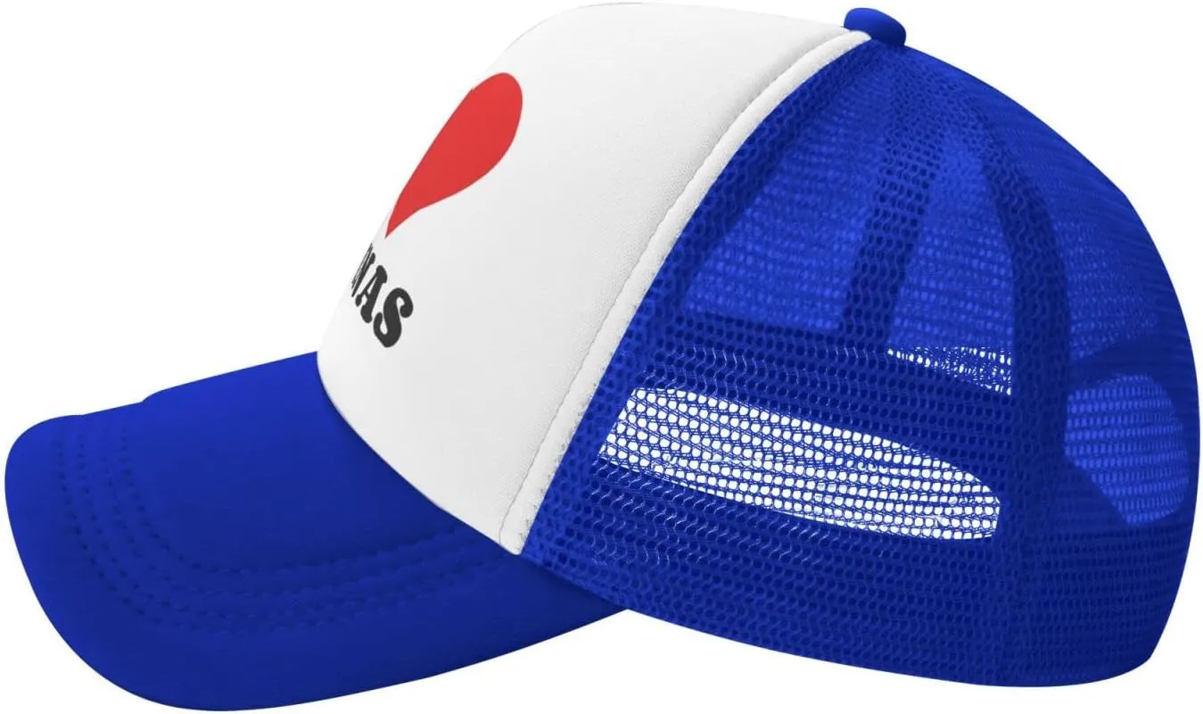 I Heart Latinas I Love Latinas Trucker Hat Mesh Baseball Cap Men Ponytail Hat Women Dad Hat Adjustable Sun Hat Black