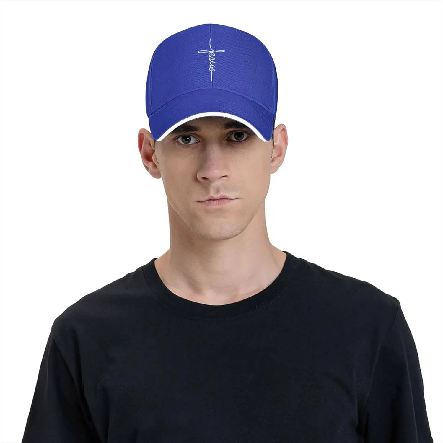 Jesus Cross Blessed Faith Christian Religious Gift Baseball Cap Men Ponytail Hat Women Sun Hat Trucker Hat Black