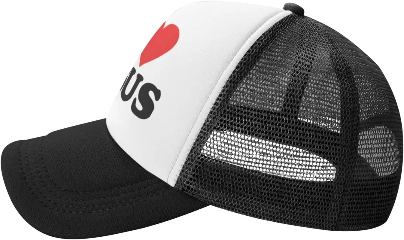Jesus - I Love Jesus Trucker hat Mesh Baseball Cap Women Sun Hat Cowboy hat Men Hat Dad Hat Black