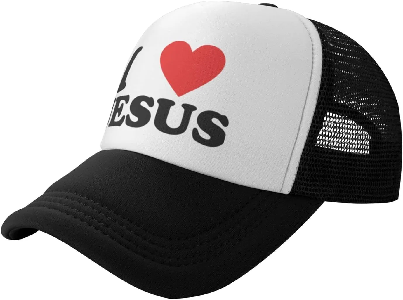 Jesus - I Love Jesus Trucker hat Mesh Baseball Cap Women Sun Hat Cowboy hat Men Hat Dad Hat Black