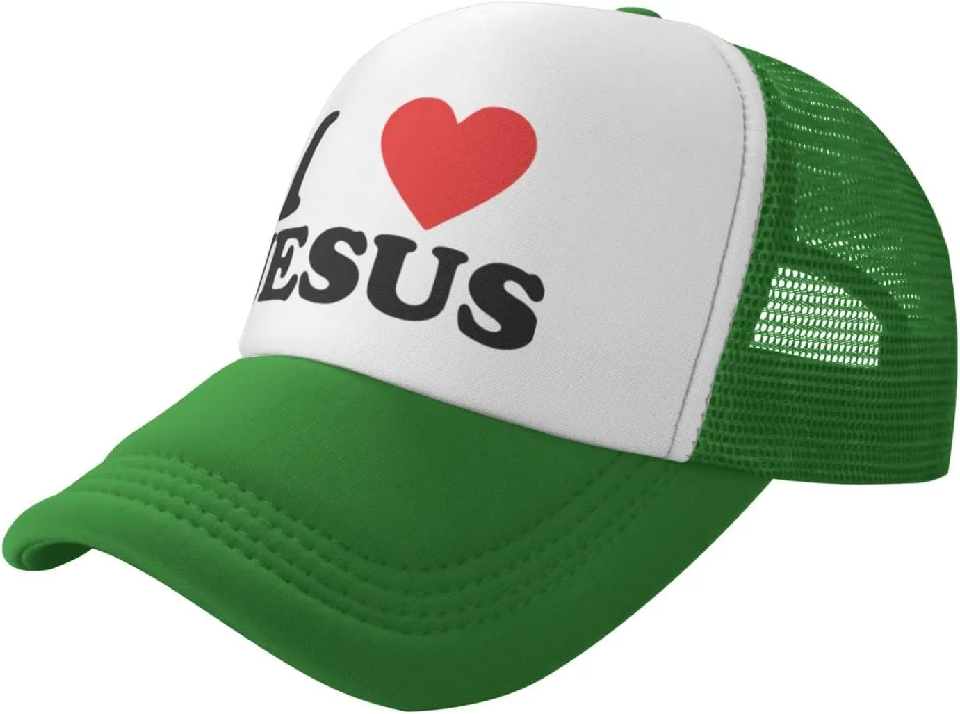 Jesus - I Love Jesus Trucker hat Mesh Baseball Cap Women Sun Hat Cowboy hat Men Hat Dad Hat Black