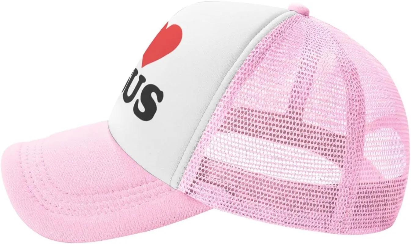 Jesus - I Love Jesus Trucker hat Mesh Baseball Cap Women Sun Hat Cowboy hat Men Hat Dad Hat Black