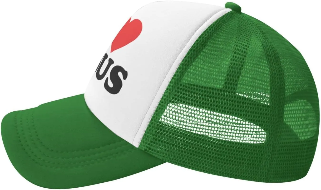 Jesus - I Love Jesus Trucker hat Mesh Baseball Cap Women Sun Hat Cowboy hat Men Hat Dad Hat Black