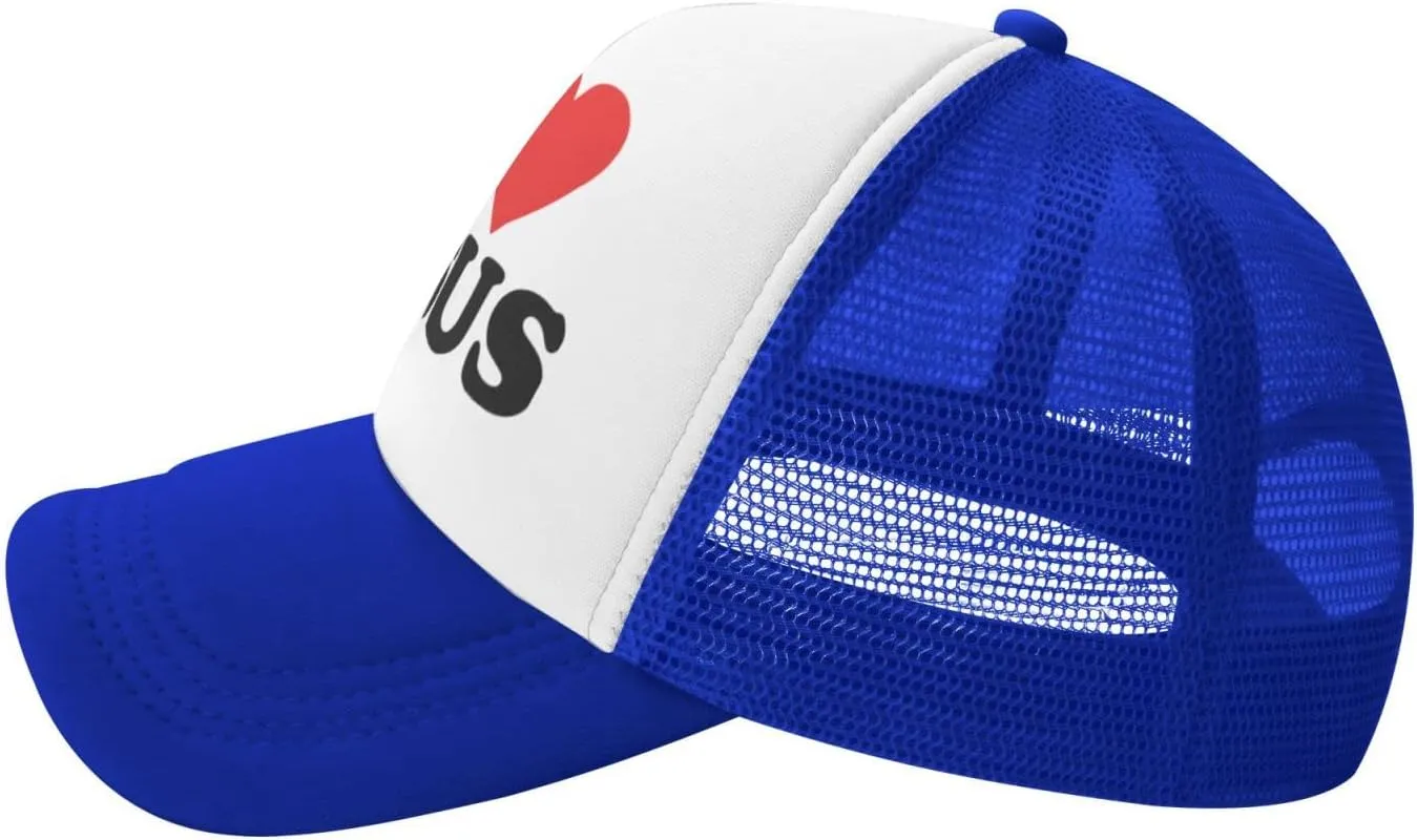 Jesus - I Love Jesus Trucker hat Mesh Baseball Cap Women Sun Hat Cowboy hat Men Hat Dad Hat Black