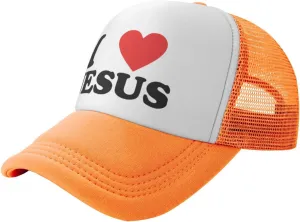 Jesus - I Love Jesus Trucker hat Mesh Baseball Cap Women Sun Hat Cowboy hat Men Hat Dad Hat Black