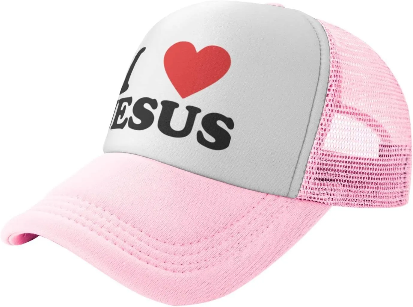 Jesus - I Love Jesus Trucker hat Mesh Baseball Cap Women Sun Hat Cowboy hat Men Hat Dad Hat Black