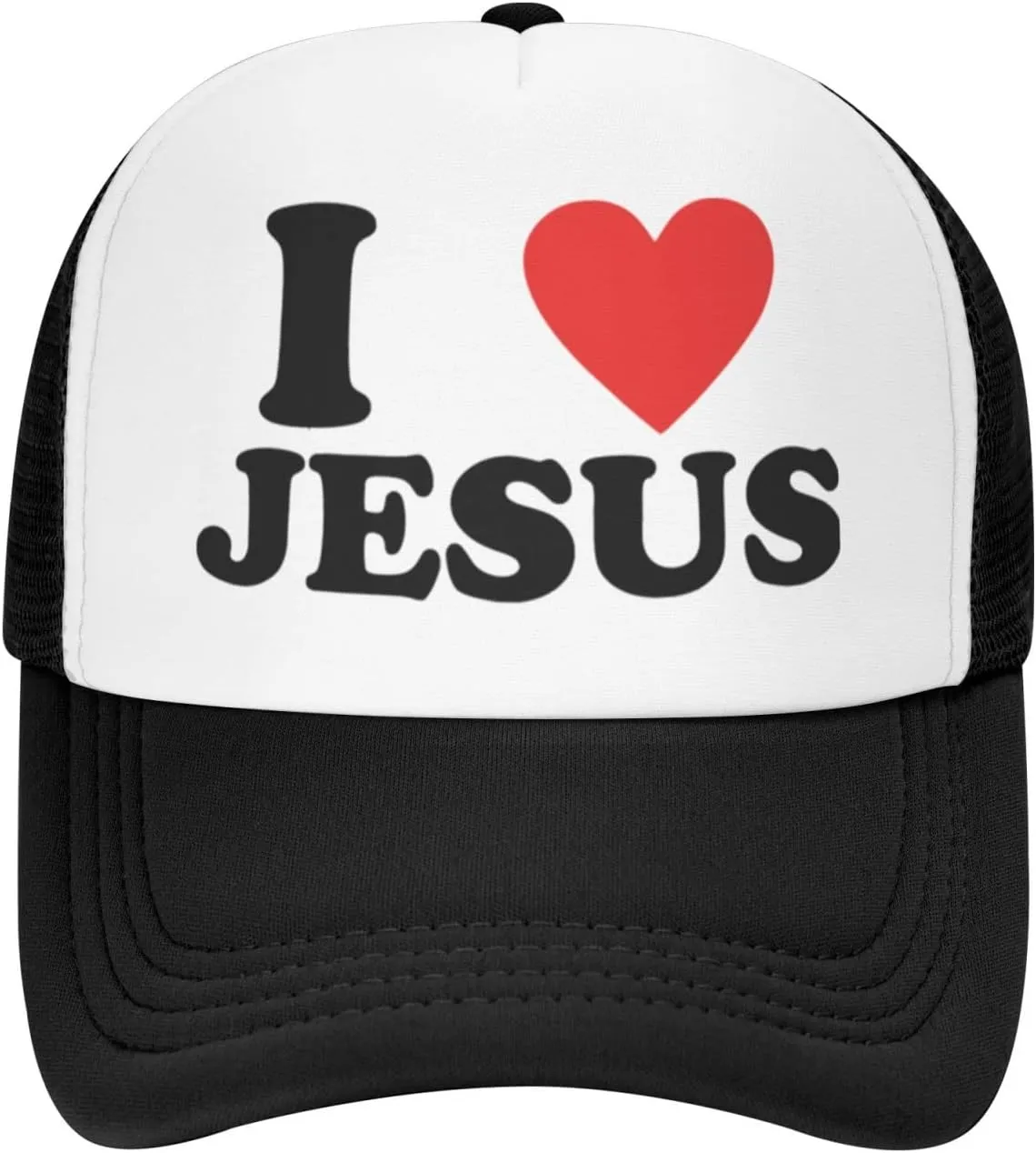 Jesus - I Love Jesus Trucker hat Mesh Baseball Cap Women Sun Hat Cowboy hat Men Hat Dad Hat Black
