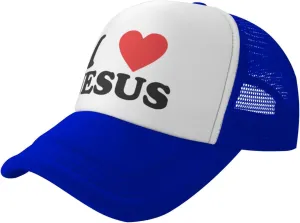 Jesus - I Love Jesus Trucker hat Mesh Baseball Cap Women Sun Hat Cowboy hat Men Hat Dad Hat Black