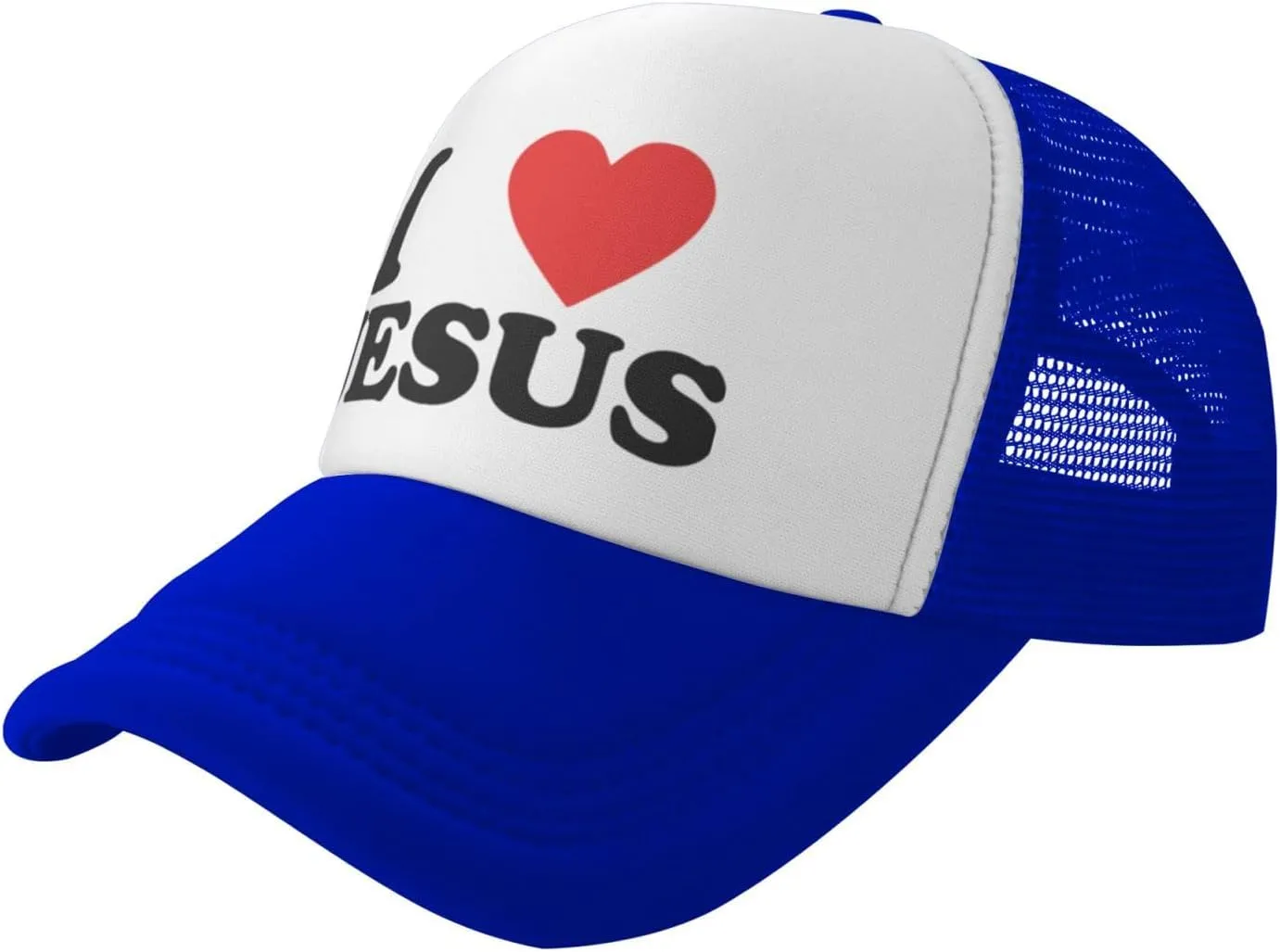 Jesus - I Love Jesus Trucker hat Mesh Baseball Cap Women Sun Hat Cowboy hat Men Hat Dad Hat Black