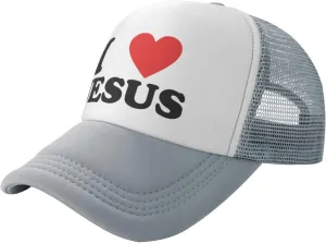 Jesus - I Love Jesus Trucker hat Mesh Baseball Cap Women Sun Hat Cowboy hat Men Hat Dad Hat Black