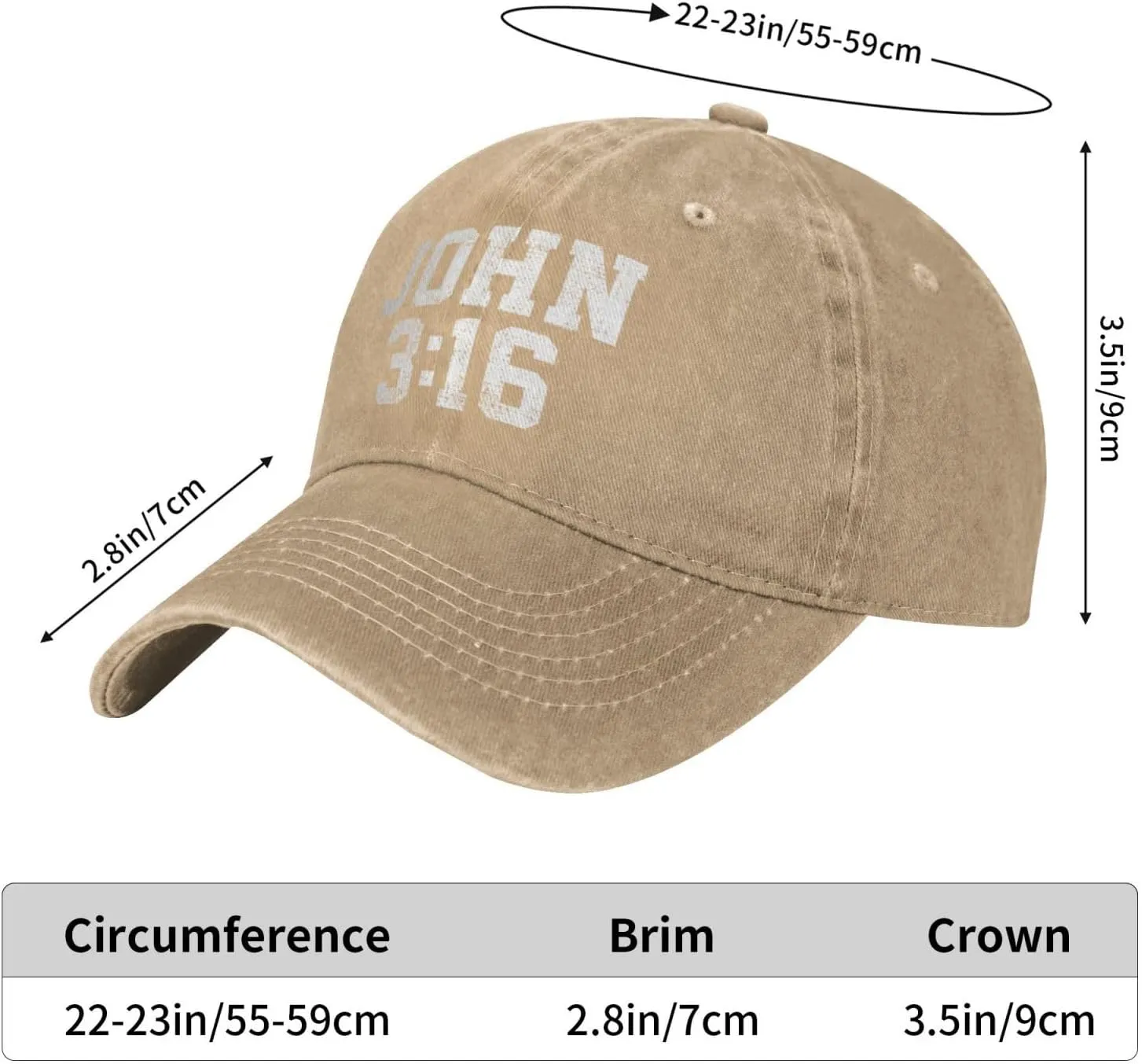 John 3:16 Believer Christian, Jesus, Faith Cowboy Hat Men Vintage Baseball Cap Women Trucker Hat Summer Dad Hat Black