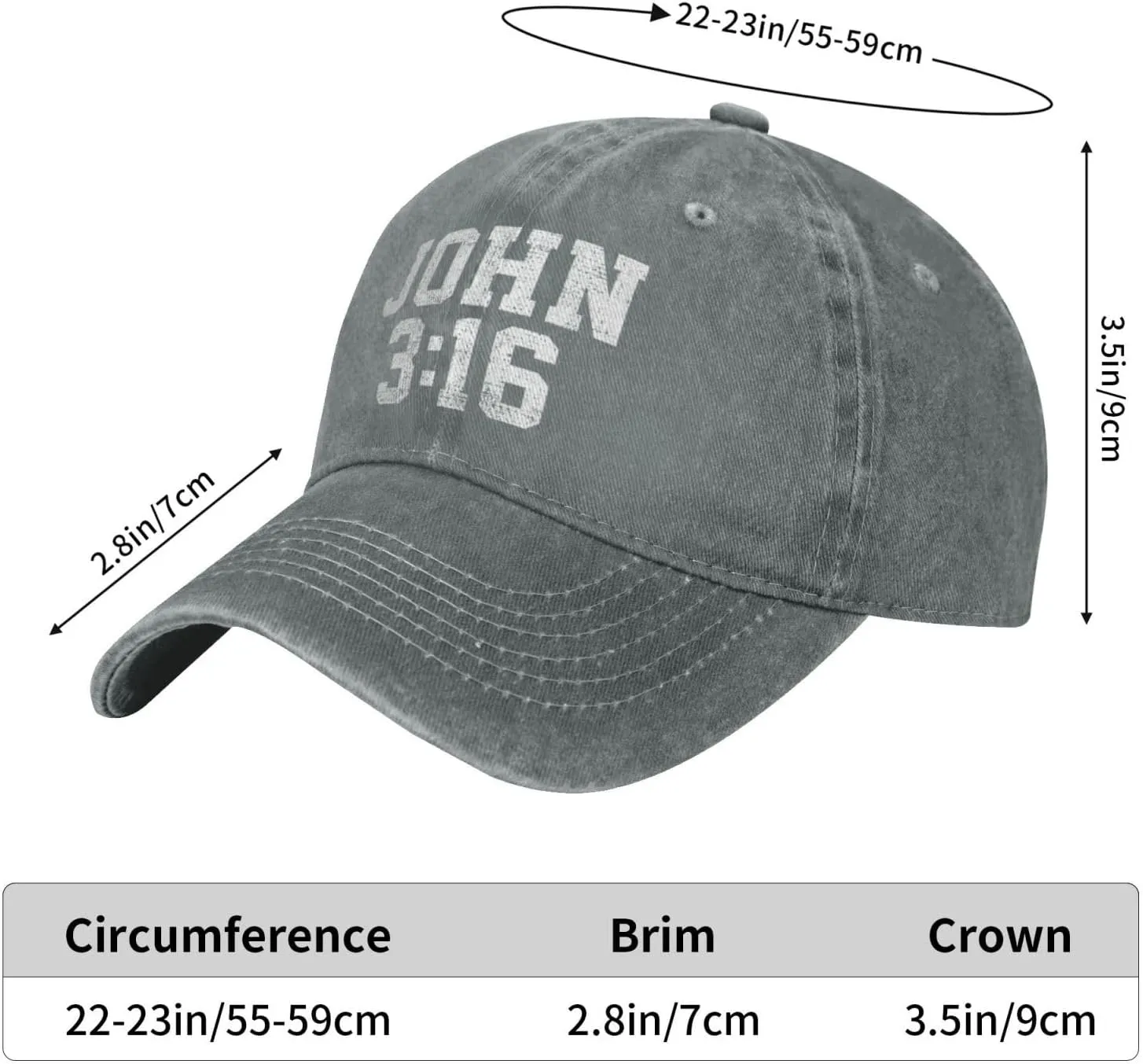 John 3:16 Believer Christian, Jesus, Faith Cowboy Hat Men Vintage Baseball Cap Women Trucker Hat Summer Dad Hat Black