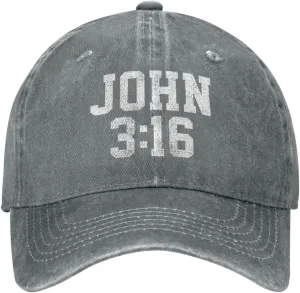 John 3:16 Believer Christian, Jesus, Faith Cowboy Hat Men Vintage Baseball Cap Women Trucker Hat Summer Dad Hat Black