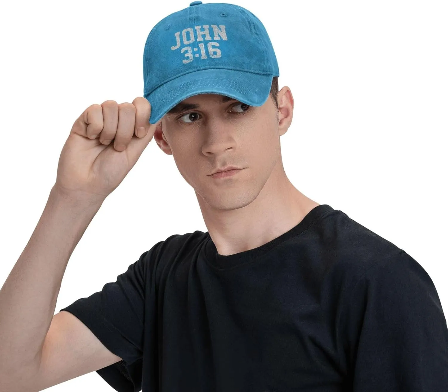 John 3:16 Believer Christian, Jesus, Faith Cowboy Hat Men Vintage Baseball Cap Women Trucker Hat Summer Dad Hat Black