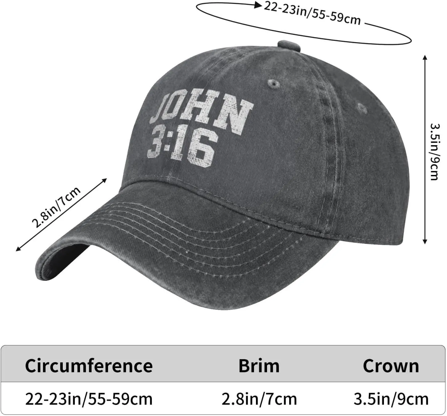 John 3:16 Believer Christian, Jesus, Faith Cowboy Hat Men Vintage Baseball Cap Women Trucker Hat Summer Dad Hat Black