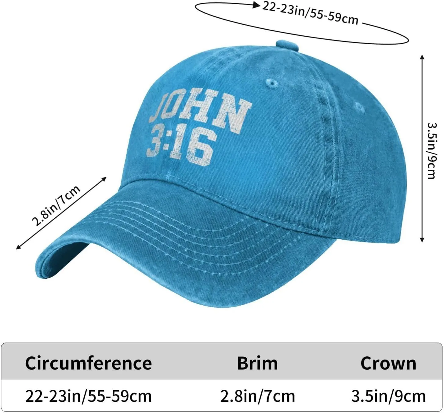 John 3:16 Believer Christian, Jesus, Faith Cowboy Hat Men Vintage Baseball Cap Women Trucker Hat Summer Dad Hat Black