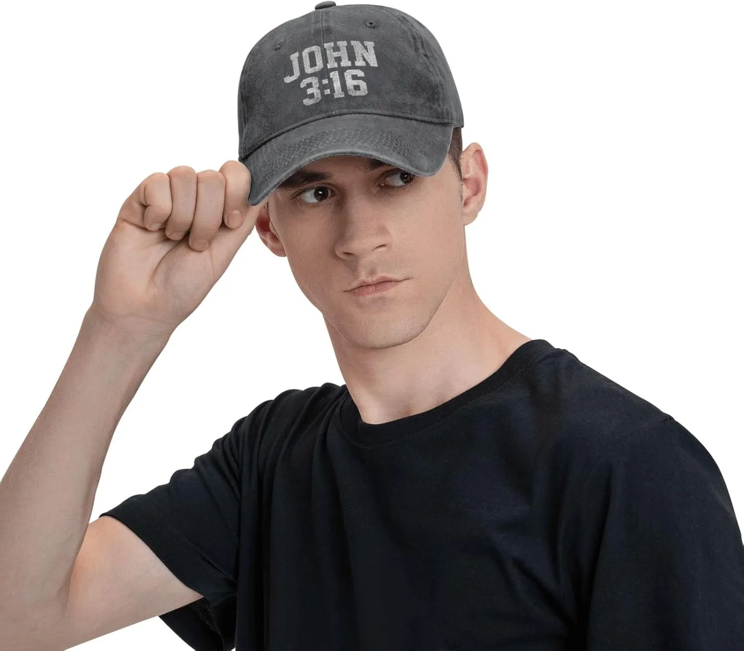 John 3:16 Believer Christian, Jesus, Faith Cowboy Hat Men Vintage Baseball Cap Women Trucker Hat Summer Dad Hat Black