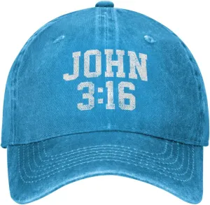 John 3:16 Believer Christian, Jesus, Faith Cowboy Hat Men Vintage Baseball Cap Women Trucker Hat Summer Dad Hat Black