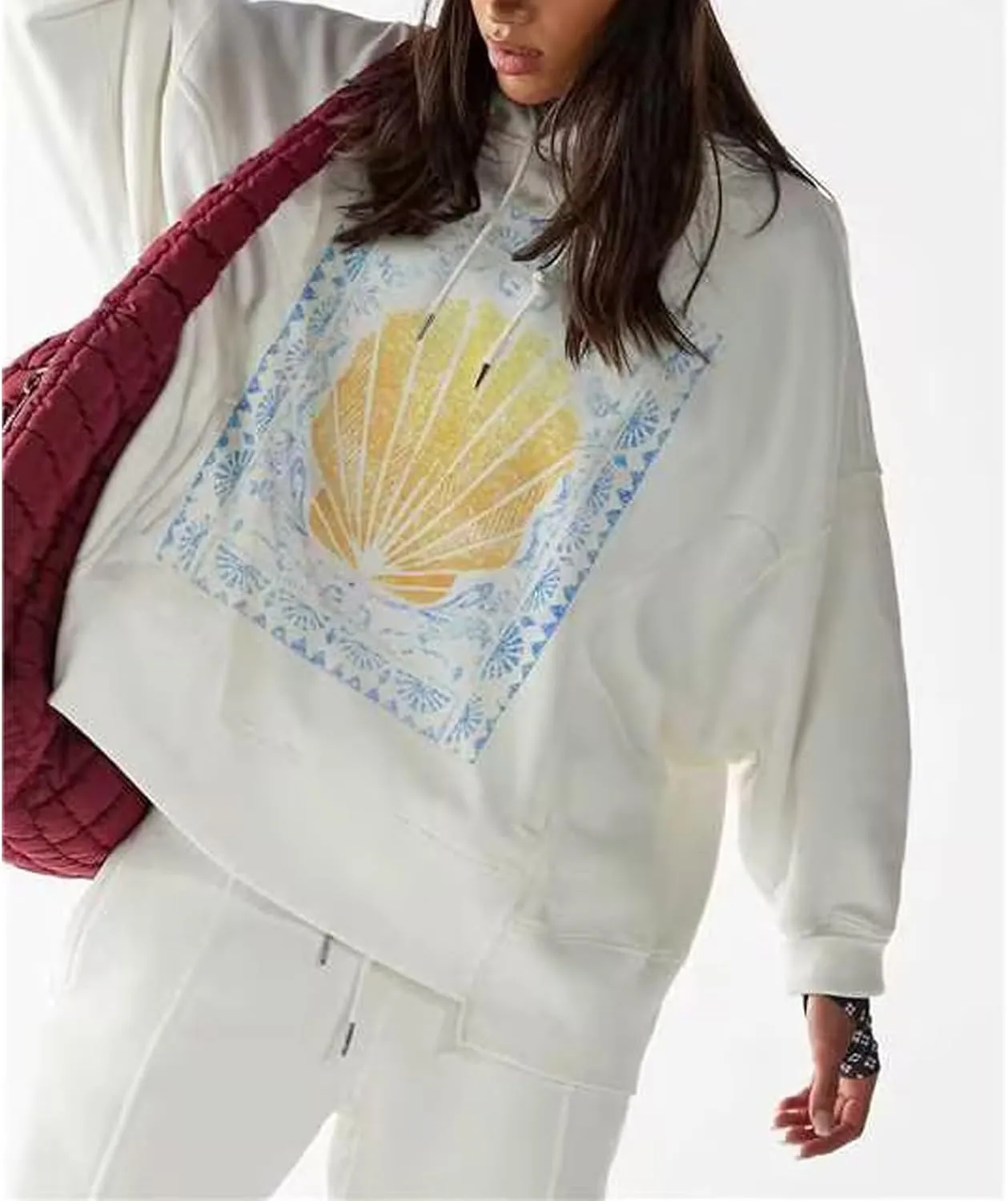 Meiweileya Womens Y2k Oversized Graphic Cute Preppy Hoodies Jacket Star Heart Print Long Sleeve Pocket Sweatshirt