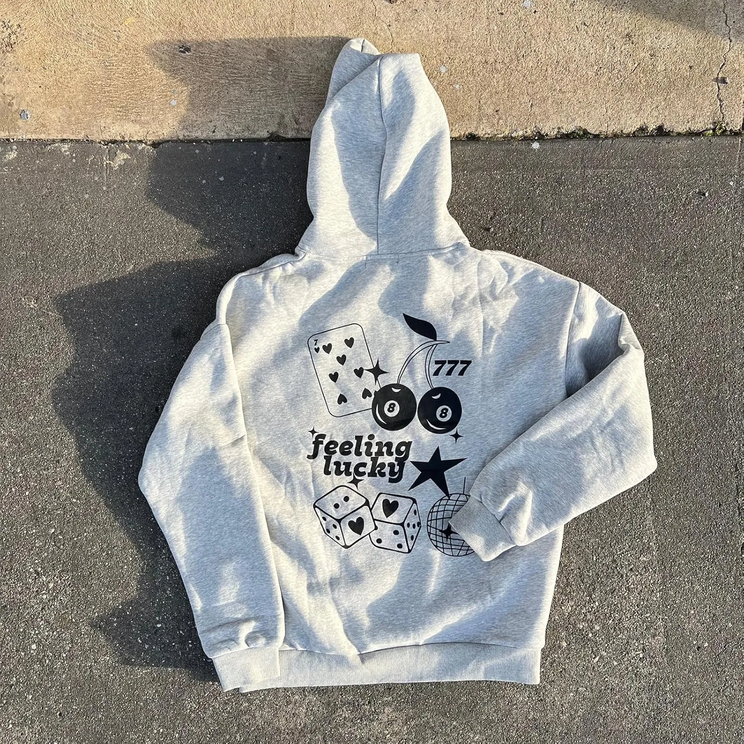 Meiweileya Womens Y2k Oversized Graphic Cute Preppy Hoodies Jacket Star Heart Print Long Sleeve Pocket Sweatshirt