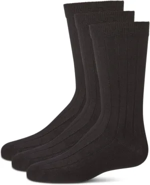 MeMoi Boys' Ribbed Rayon from Rayan Blend Crew Socks