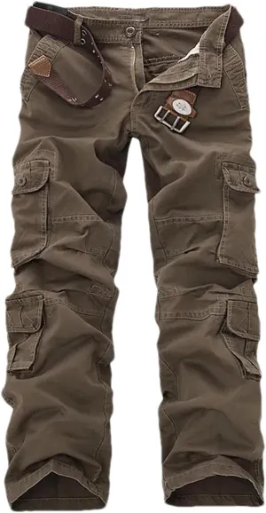 Mens Cargo Pants Multi-Pockets Baggy Men Cotton Pants Casual Overalls Trousers No Belts Plus Size