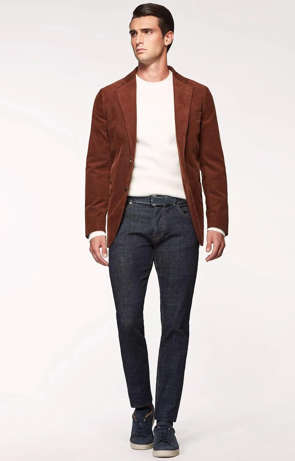 Men's Casual Slim Fit Corduroy Jacket Lightweight 2 Button Blazer Sport Coat Tan