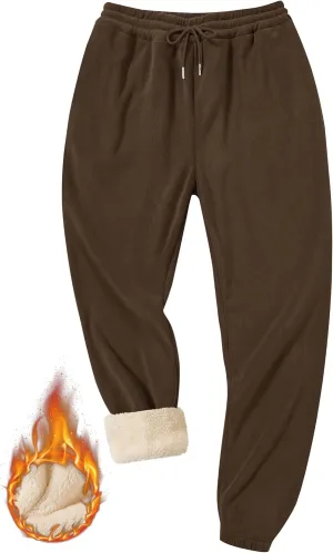 Men's Fleece Lined Sherpa Sweatpants Active Running Joggers with Pockets (S-2XL)