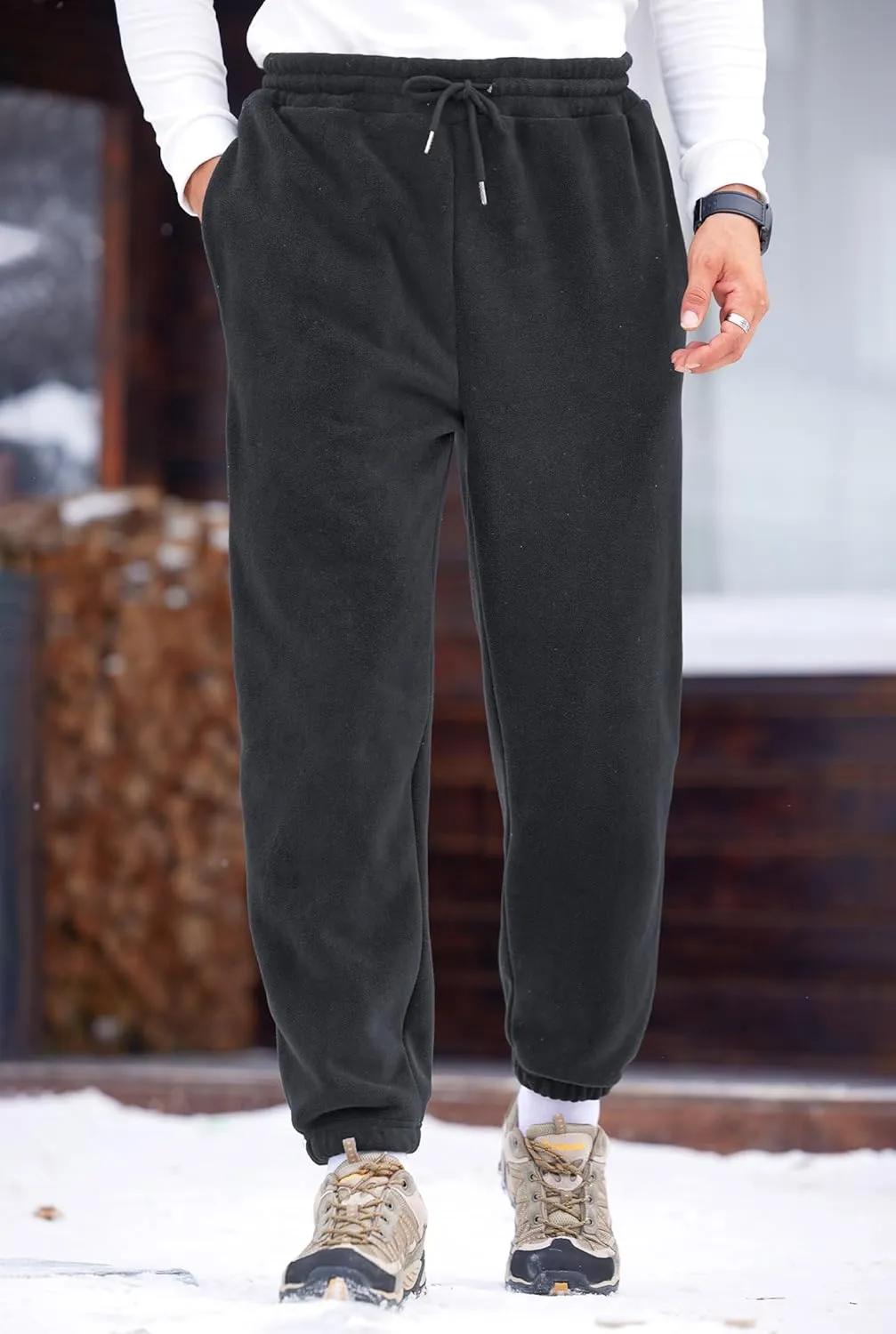 Men's Fleece Lined Sherpa Sweatpants Active Running Joggers with Pockets (S-2XL)
