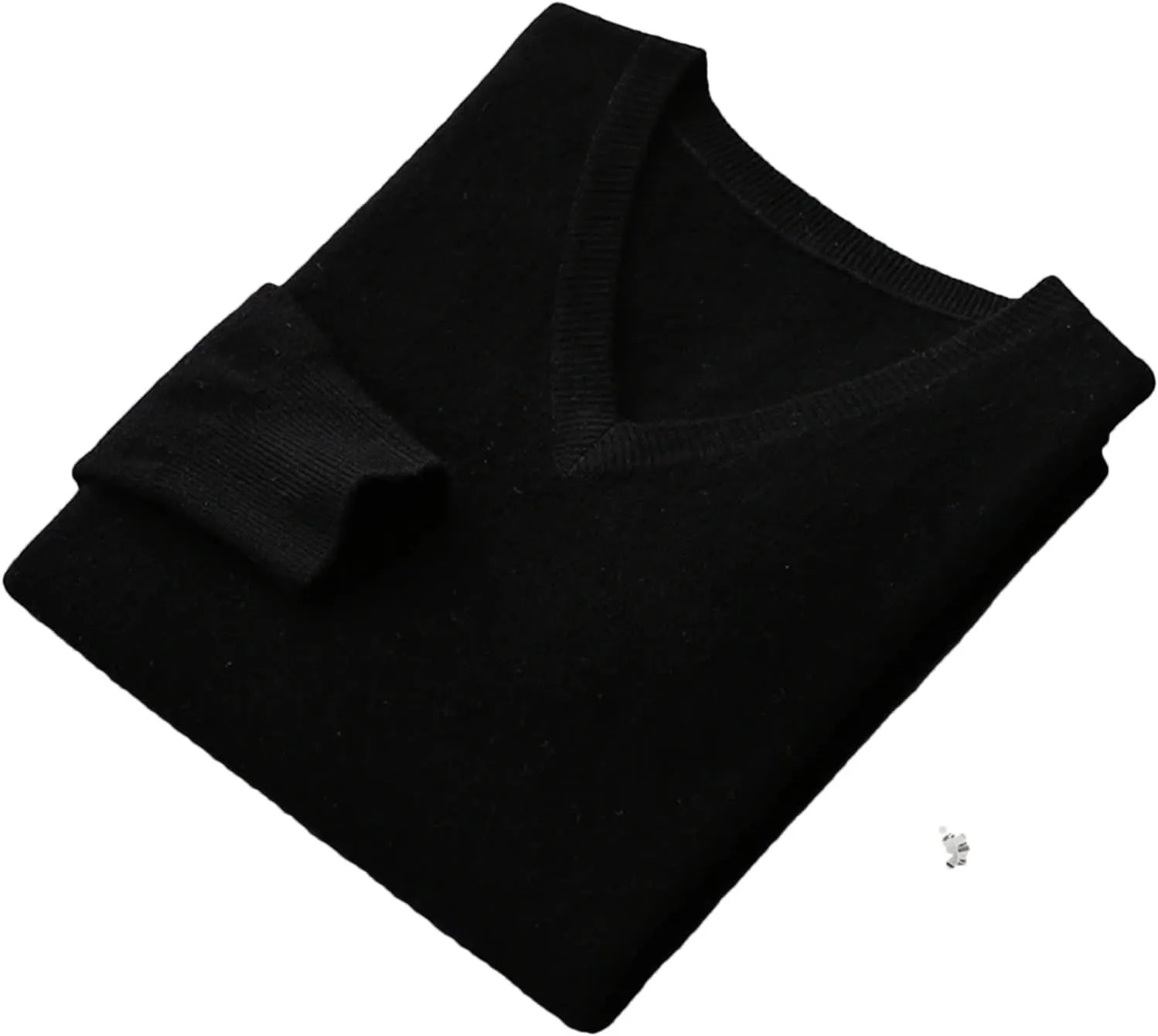 Men's Merino Wool Sweater V-Neck Pullover Top Autumn Winter Knitted Sweaters Casual Loose Jumper