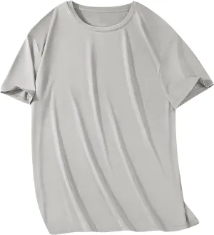 Men's Mesh Breathable T-Shirts Lightweight Moisture Wicking Short Sleeve Crew Neck Tee Loose Gym Workout Running Tops
