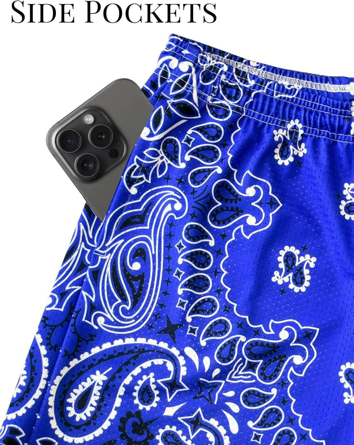 Mens Mesh Workout Shorts with Paisley Graphic Print Lightweight Athletic Running Shorts Quick-Dry
