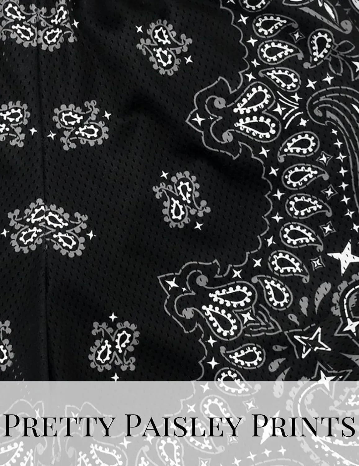 Mens Mesh Workout Shorts with Paisley Graphic Print Lightweight Athletic Running Shorts Quick-Dry