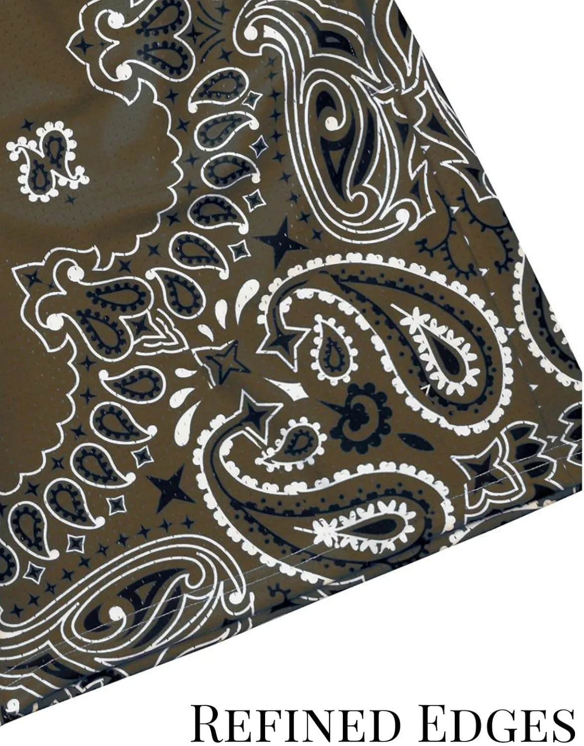 Mens Mesh Workout Shorts with Paisley Graphic Print Lightweight Athletic Running Shorts Quick-Dry