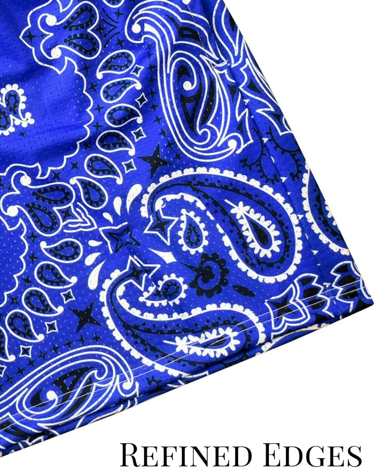 Mens Mesh Workout Shorts with Paisley Graphic Print Lightweight Athletic Running Shorts Quick-Dry