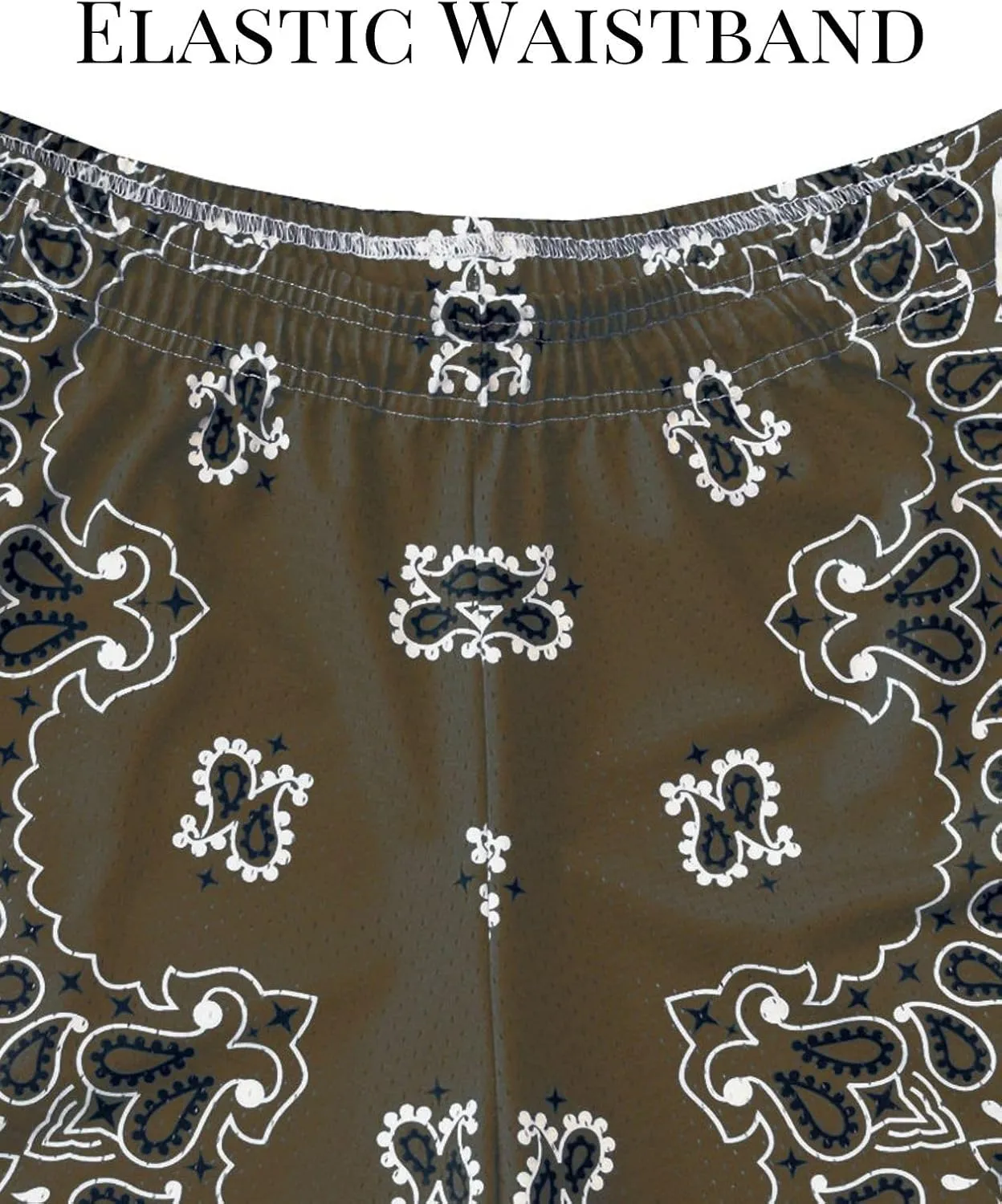 Mens Mesh Workout Shorts with Paisley Graphic Print Lightweight Athletic Running Shorts Quick-Dry