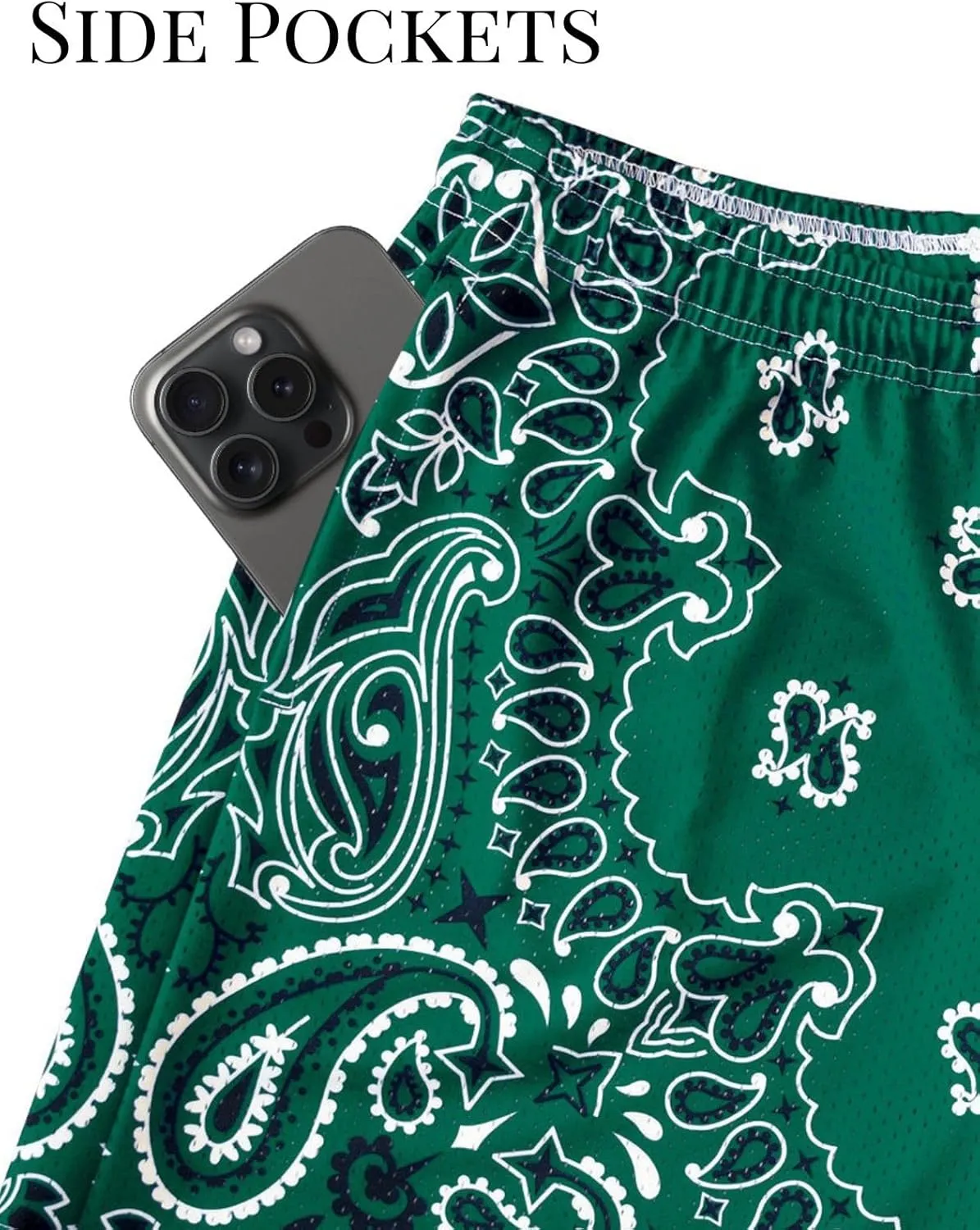 Mens Mesh Workout Shorts with Paisley Graphic Print Lightweight Athletic Running Shorts Quick-Dry