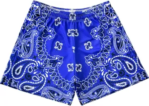 Mens Mesh Workout Shorts with Paisley Graphic Print Lightweight Athletic Running Shorts Quick-Dry